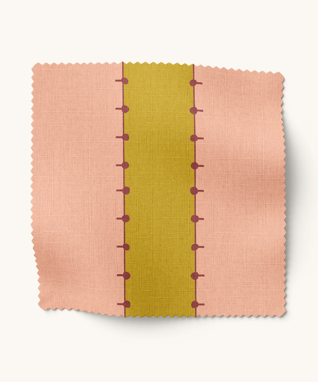 Peach and Chartreuse striped fabric