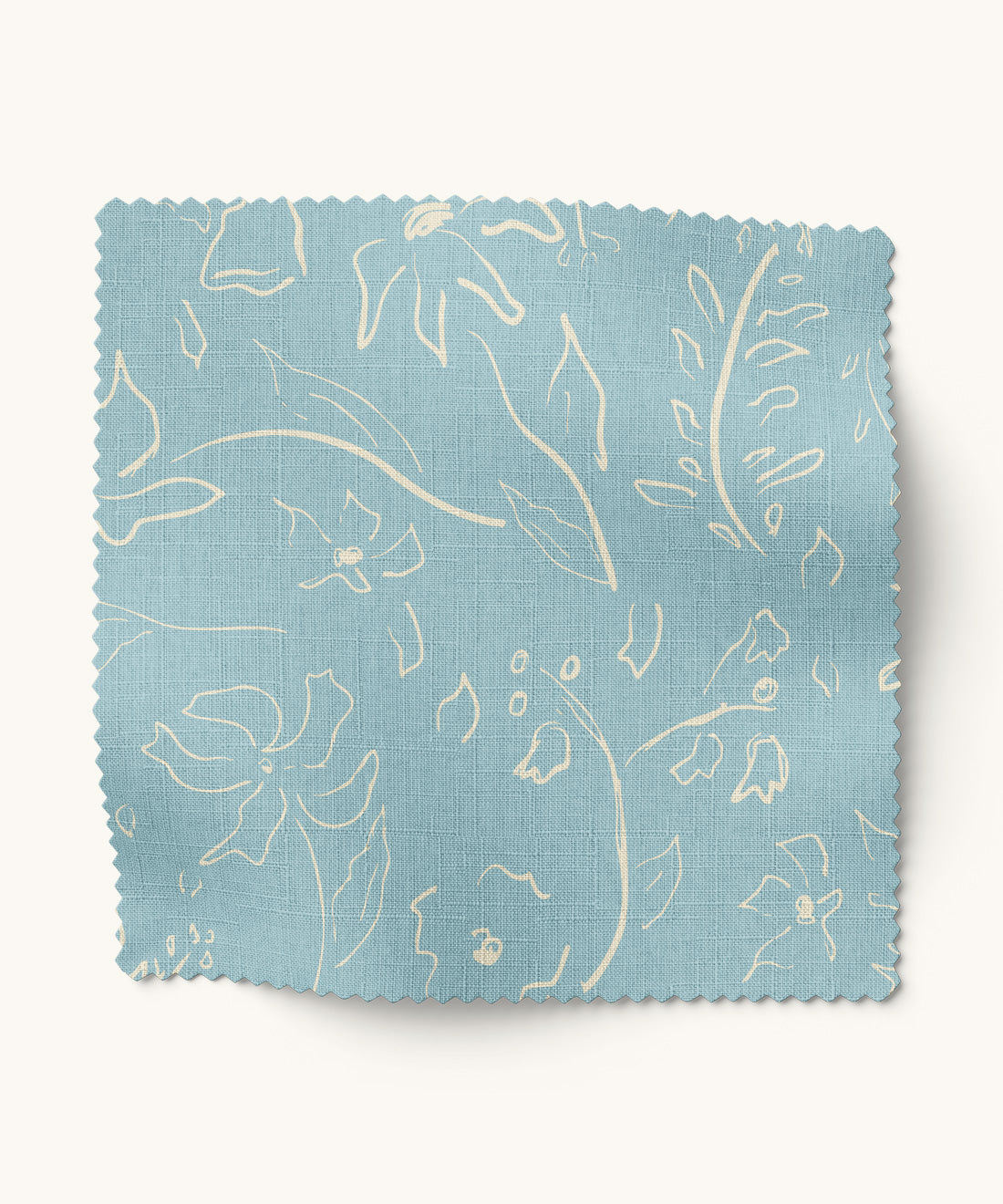 floral patterned fabric in pale blue