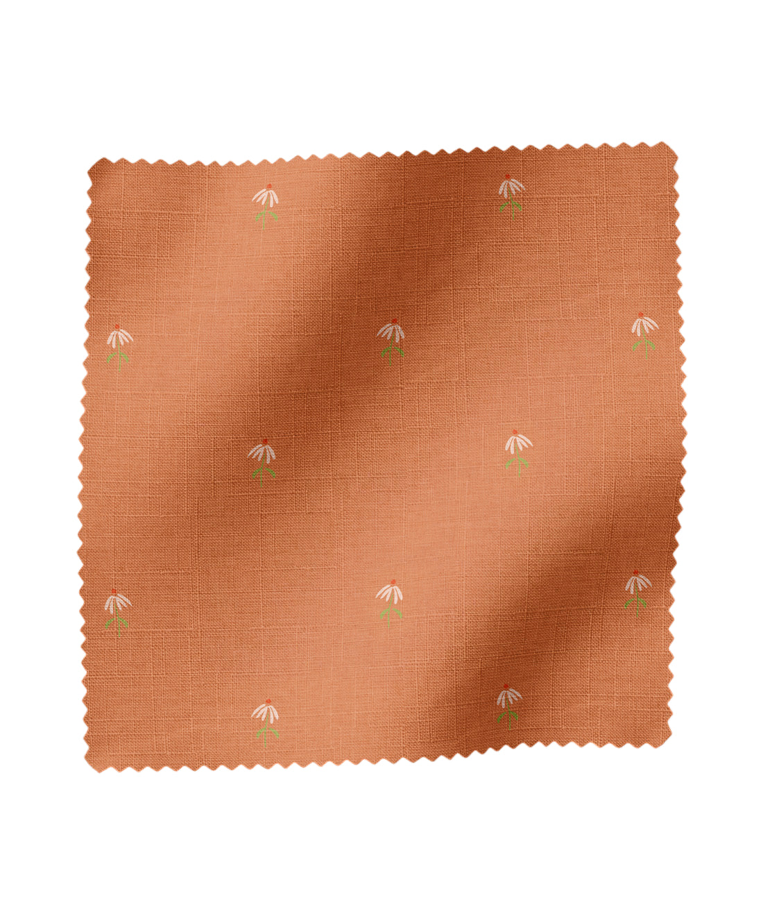 Dainty floral patterned fabric in orange by Gray Benko Home