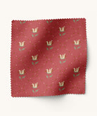 Floral patterned fabric with red and cream by Gray Benko Home