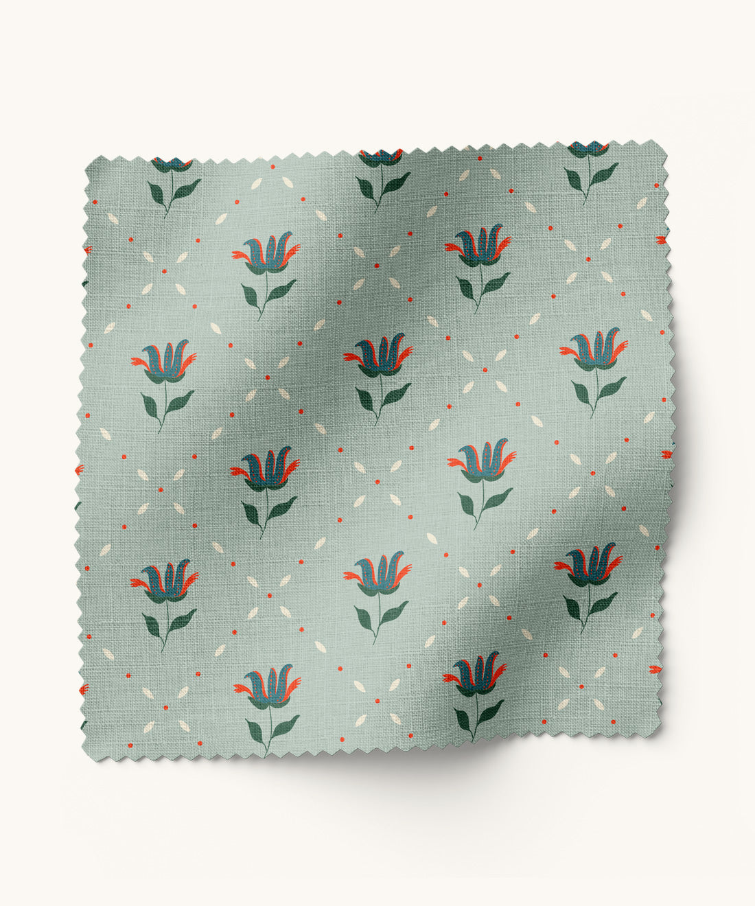 Fabric with floral pattern on a light blue background by Gray Benko Home