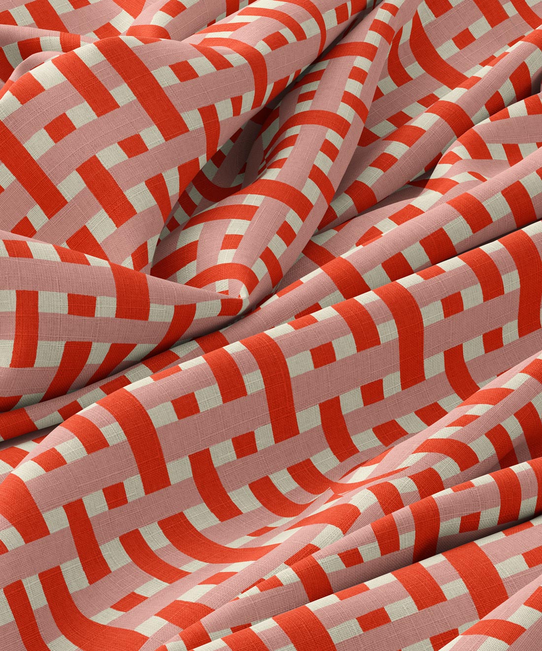 Red and white checkered fabric pattern