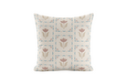 Taupe and Blue floral pillow cover