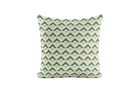 Geometric patterned pillow in green