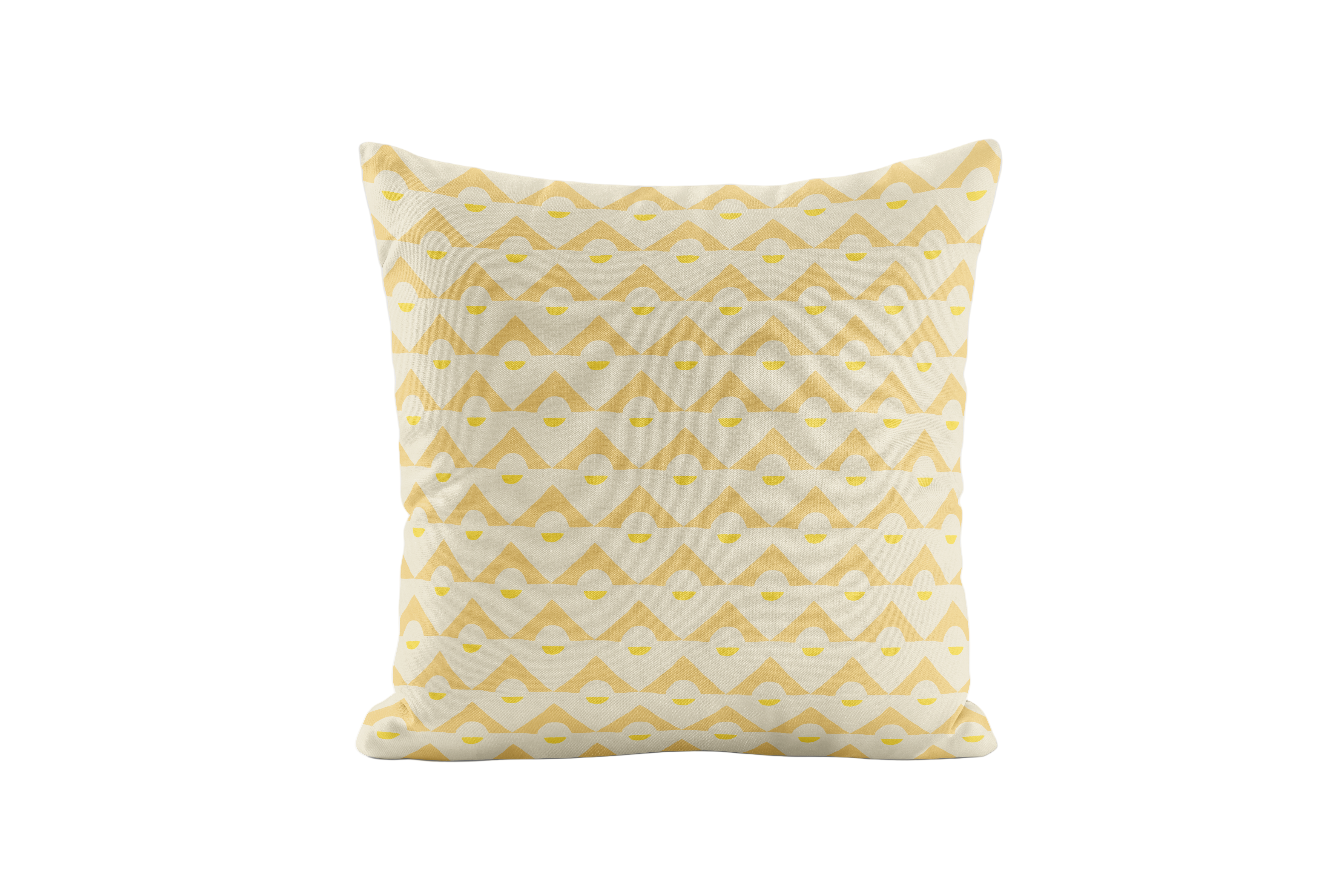 Geometric patterned pillow in yellow