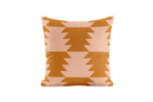 Geometric patterned pillow in orange and peach