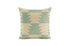 Geometric patterned pillow in ivory and sage