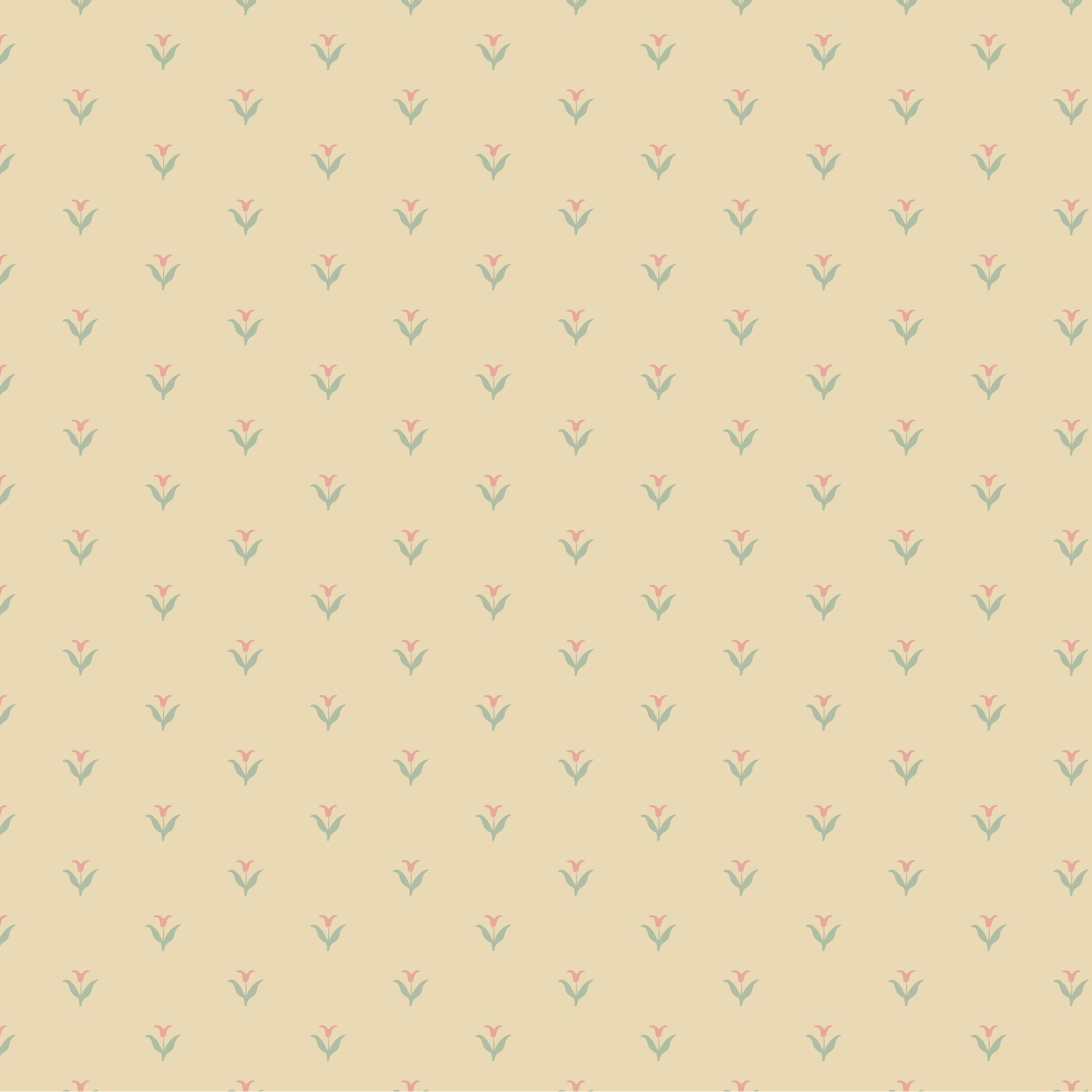 Wallpaper featuring tiny floral pattern in ivory, sage and pink