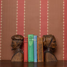 Striped pattern wallpaper in a cinnamon-red color