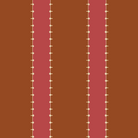 A roll of wallpaper with a striped pattern featuring a cinnamon color background and a decorative motif repeated vertically.