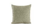 Whimsical, floral patterned pillow in olive