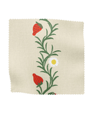 Strawberry patterned fabric in ivory and red
